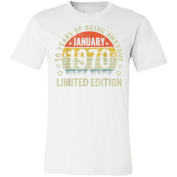 Vintage January 1970 Design 50 Years Old 1970 Birthday Gift Shirt