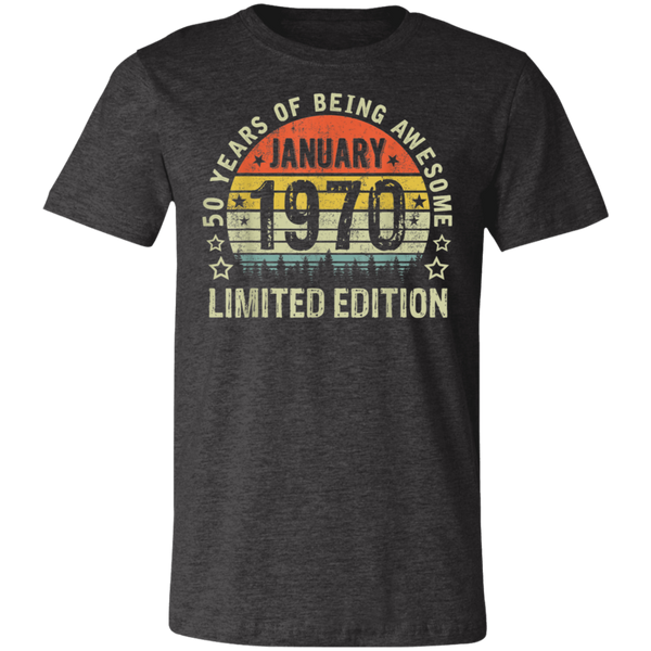 Vintage January 1970 Design 50 Years Old 1970 Birthday Gift Shirt