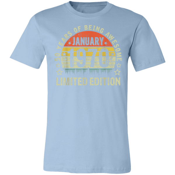 Vintage January 1970 Design 50 Years Old 1970 Birthday Gift Shirt