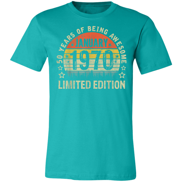 Vintage January 1970 Design 50 Years Old 1970 Birthday Gift Shirt